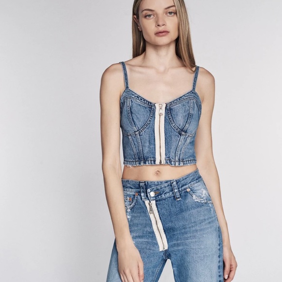 Marissa Webb Cassidy denim bustier - Picture 1 of 4